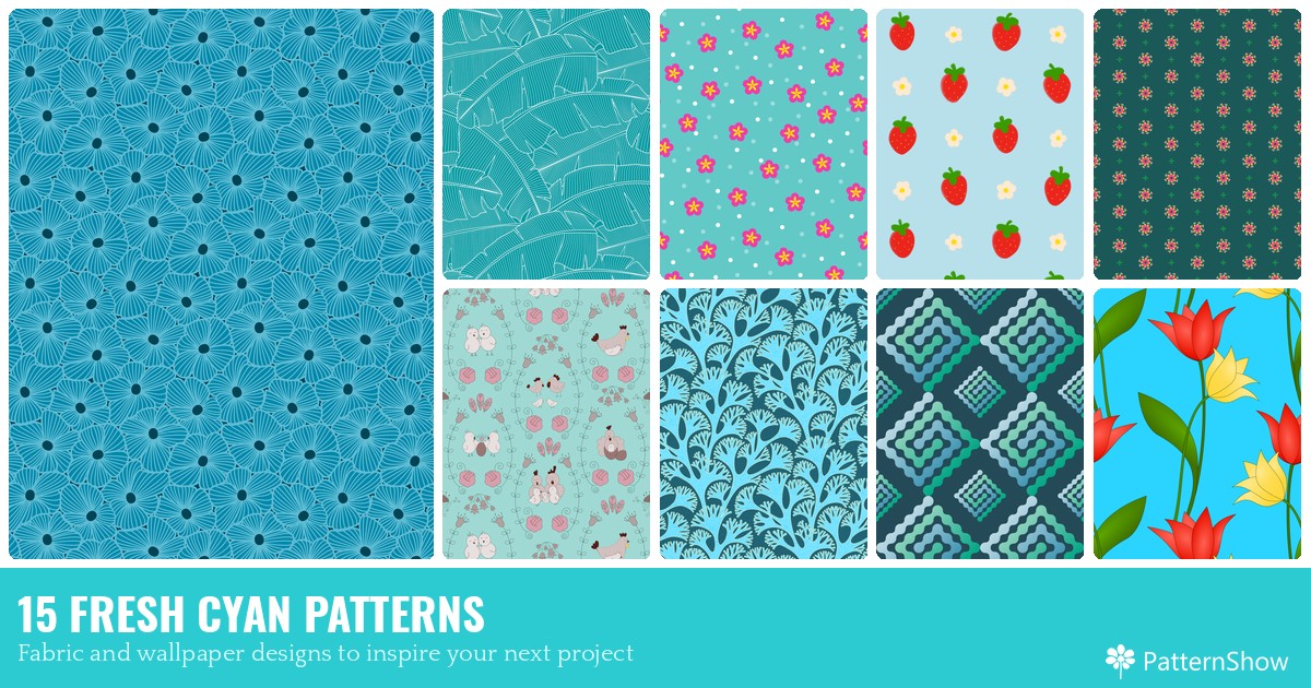 15 FRESH CYAN PATTERNS