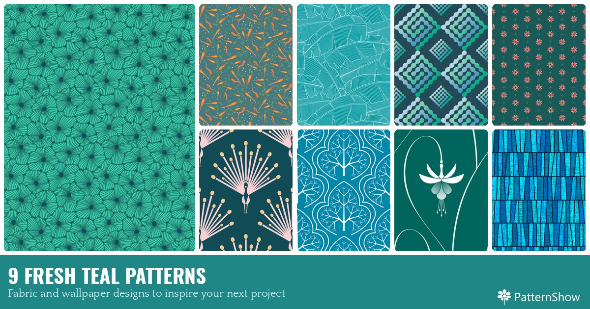 9 FRESH TEAL PATTERNS