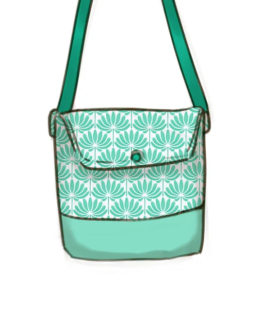 Emerald Green Dahlias Flap Bag