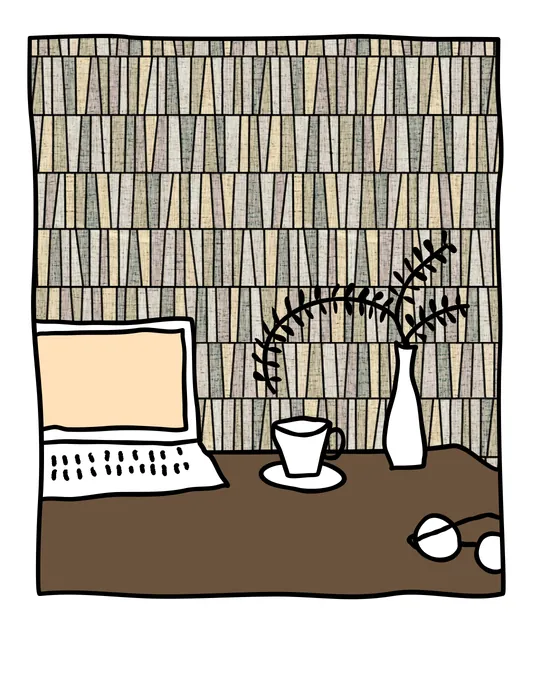 Mid Mod Book Stacks modern home office