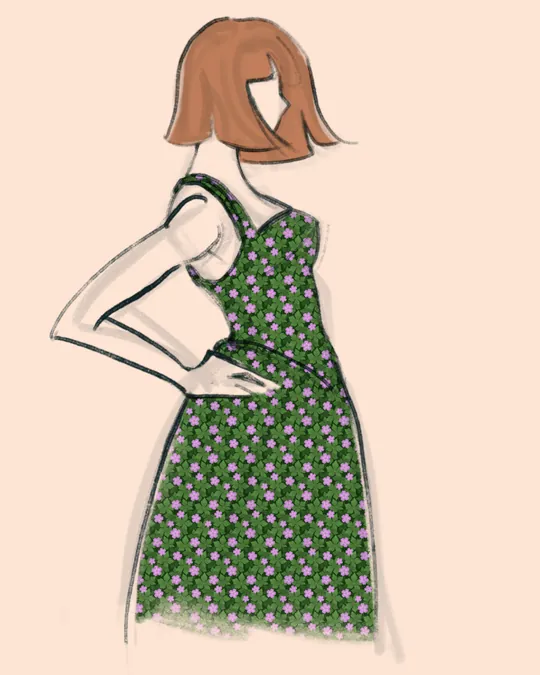 Pink Flowers Garden Dress