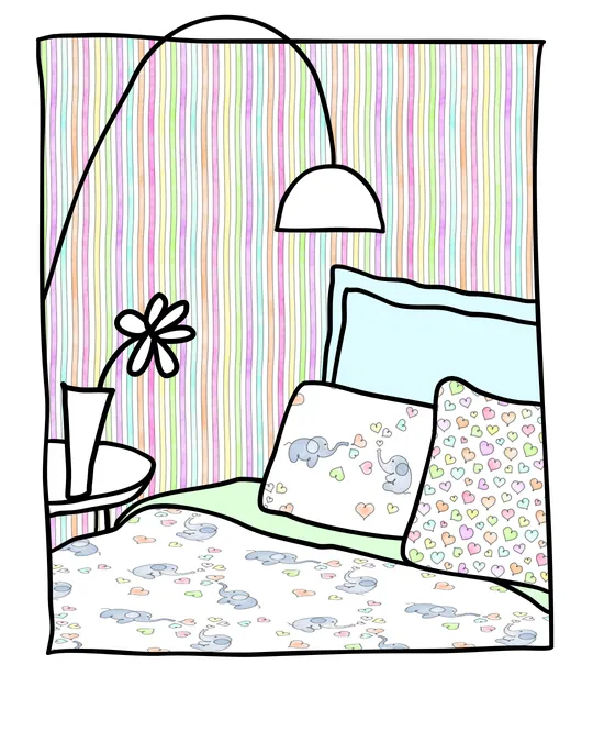 Watercolor Rainbow Baby Elephants Kid Bedroom