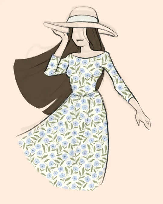 Pretty Blue Flowers Dress