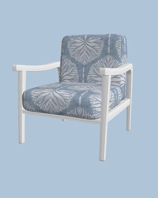 3D Wooden Armchair with Lavender gray, Pewter Blue, Anti-flash white