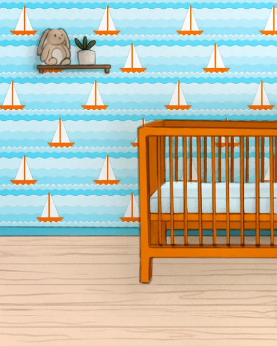 Gender Neutral Nautical Origami Sailboat Nursery