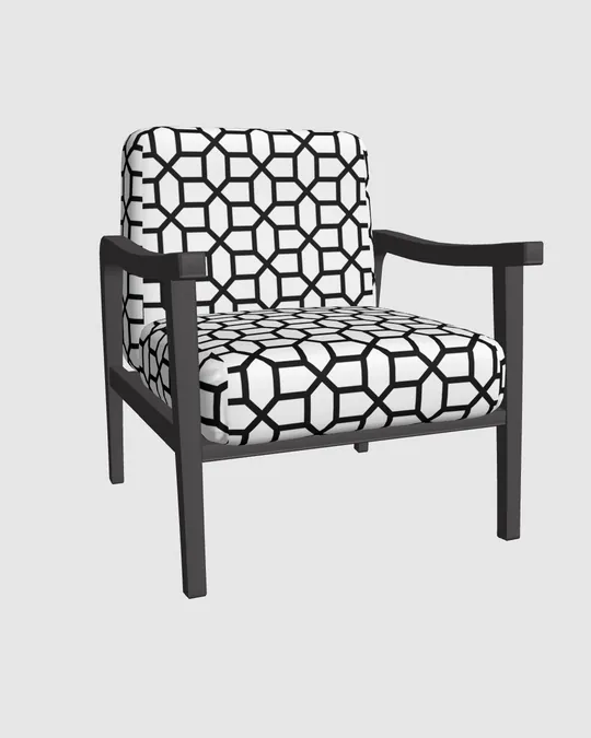 Black and White Geometric Pattern Chair
