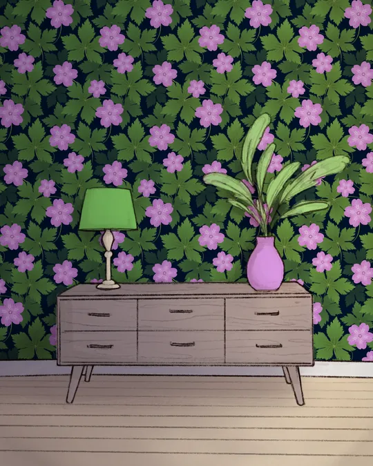 The Pink and Green Flower Room