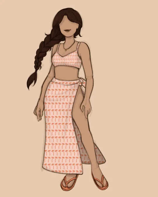 Swaying Palm Trees Swimsuit and Sarong