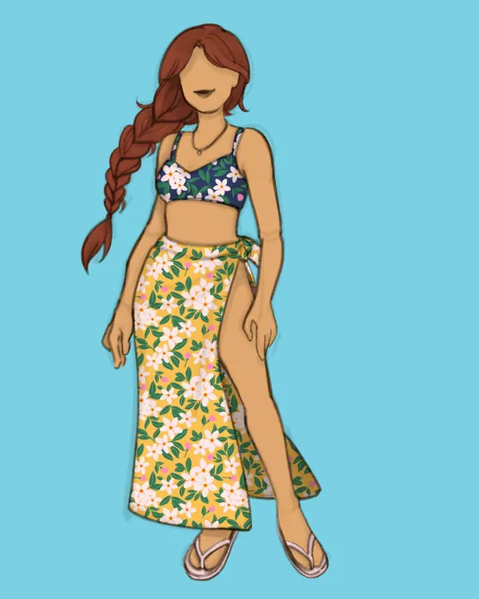 Summer Floral Swimsuit and Sarong