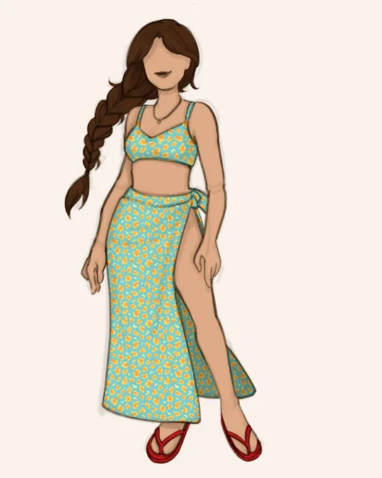 Leopard Print - Pineapple & Aqua Teal