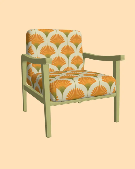 Art Deco Daisies Armchair