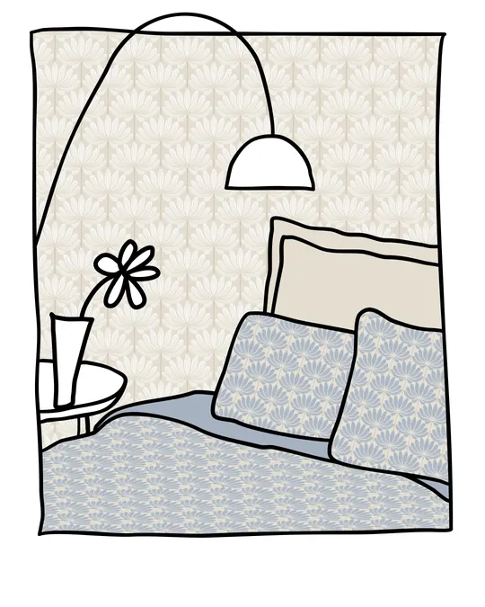 French Country Bedroom Wallpaper and Bedding