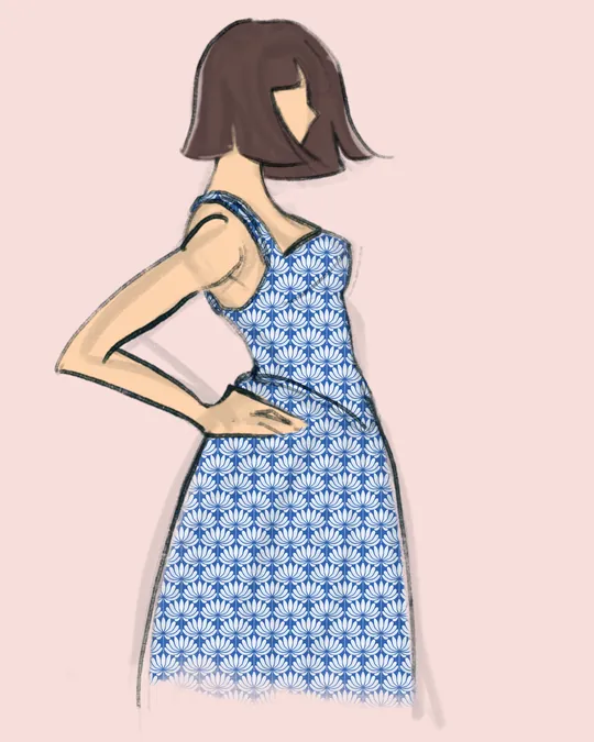 Blue and White Flowers Dress
