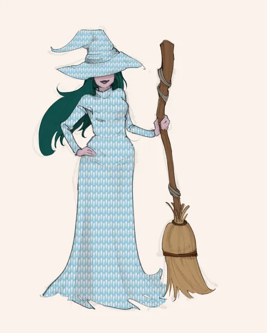 Eucalyptus Silhouette Island Wave Blue Witch