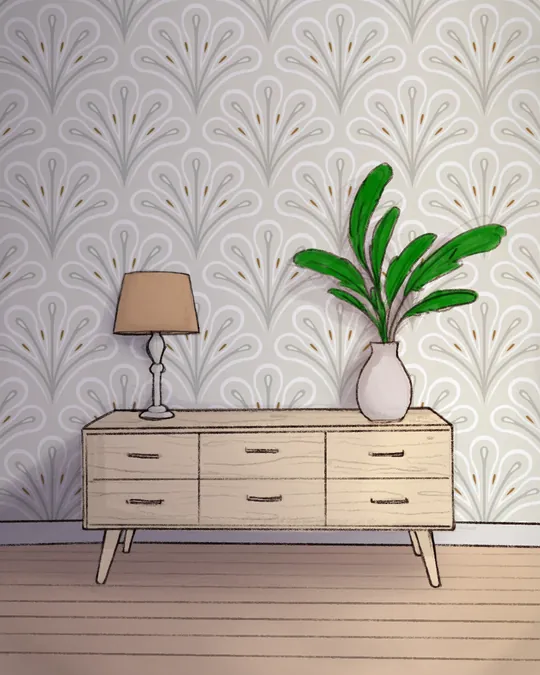 Serene Living Room in Beige and Brown