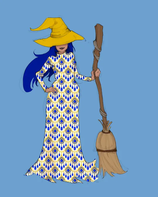 Gold and Sapphire Witch