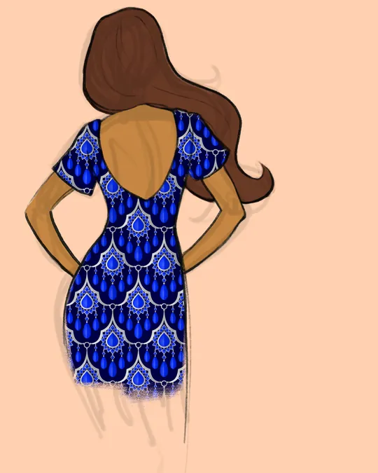 Sapphire Blue Cocktail Dress