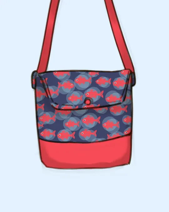 Cheeky Fish - Flap Bag with Shoulder Strap