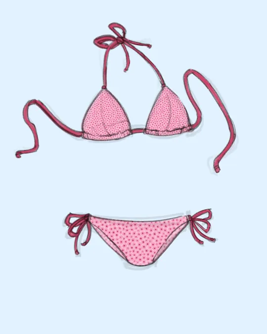 Happy Ocean Blooms Tie Knot Bikini Swimsuit