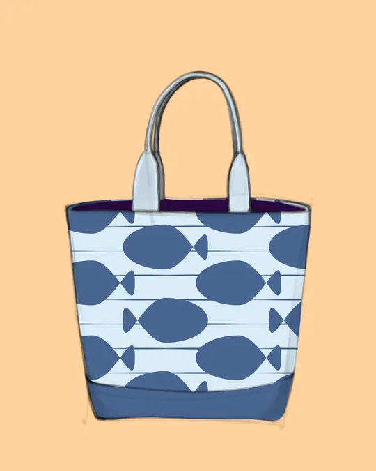 Beach Bag with Fishes