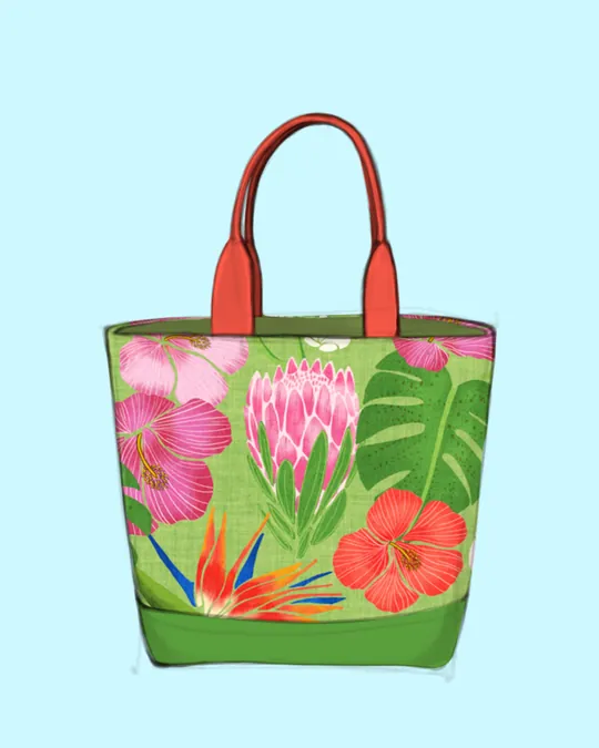 Tropical Flowers Tote Bag