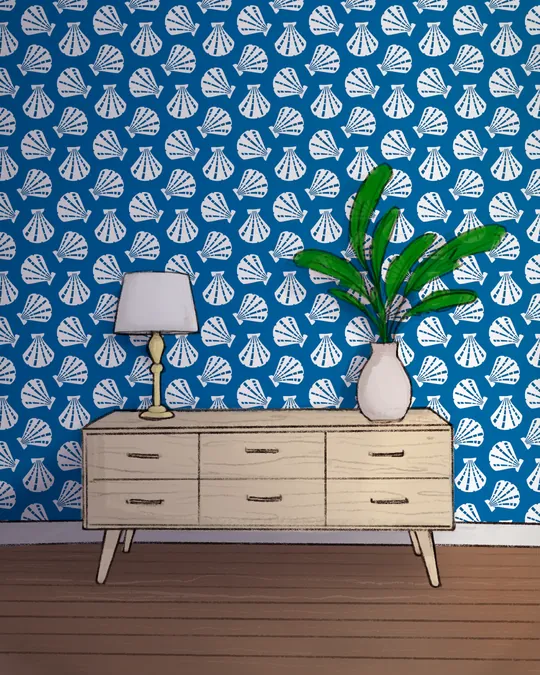 Coastal Living Room with Sea Shells
