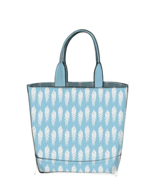 Eucalyptus Silhouette Island Wave Blue Tote Bag