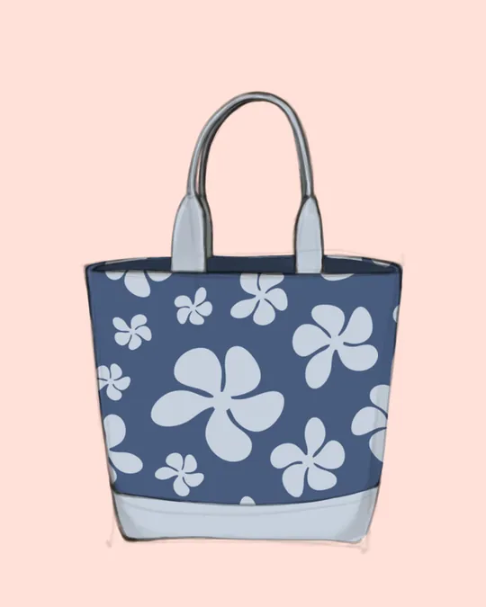 Custom Tote Bag by Erika with Purple navy, Pastel blue