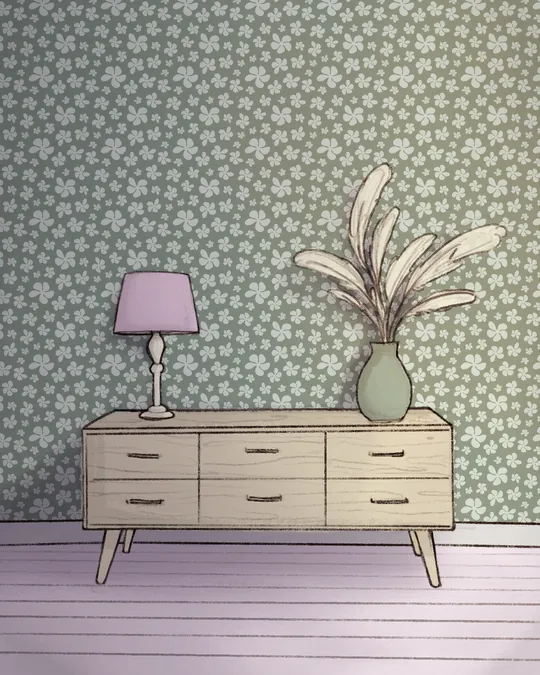 Light Pink and Sage Green Living Room