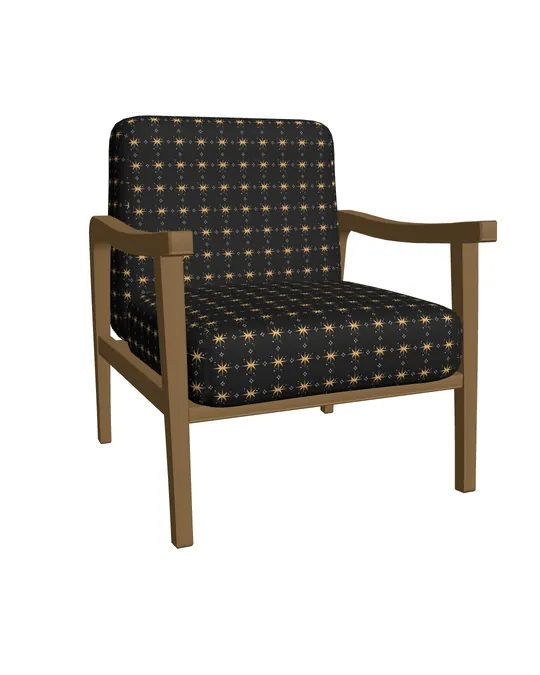 Arcane Stars Black and Gold Armchair