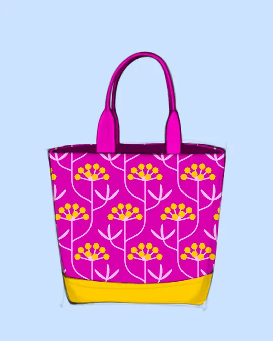 Hot Pink and Sunny Yellow Tote Bag