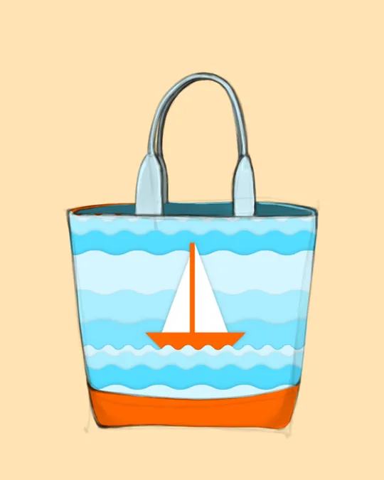 Origami Sailboat Beach Bag