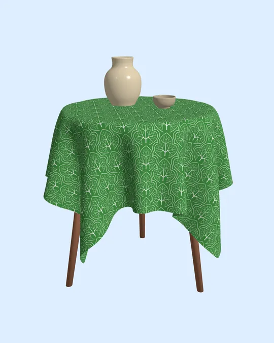 3D Tablecloth with May green, White, Sap green