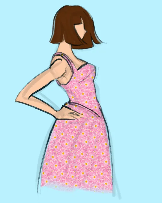 Allover Pink Flowers Dress