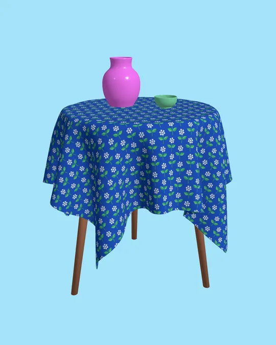 Blue and Pink Hydrangea Tablecloth