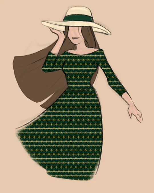 Starry Medieval Fence Jade Green and Gold Summer Dress