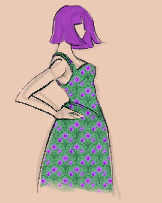 Purple Daffodils Dress