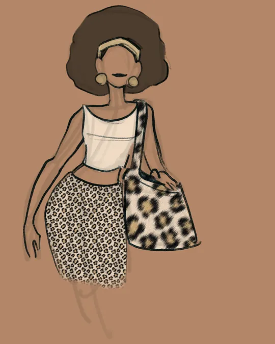 Leopard Print Skirt and Bag