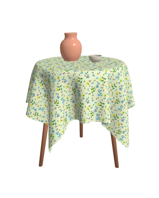 Very little people relaxing in the shade_on fabric