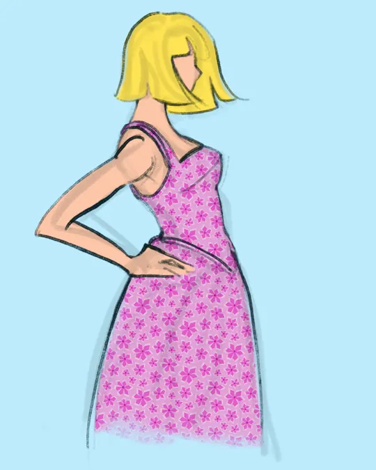Woman with Summer Dress Side View