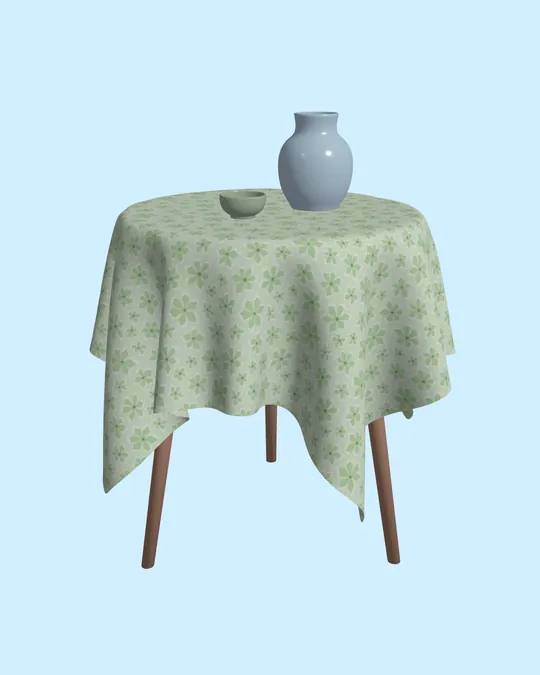 3D Tablecloth with Laurel green, Alabaster