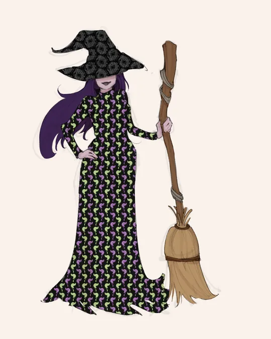 Ghoulish Mushrooms Hex Witch