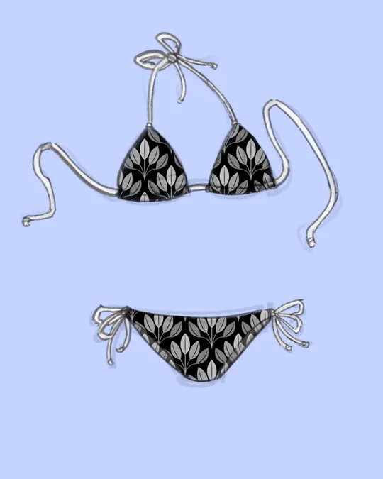 Graphic Black and White Bikini