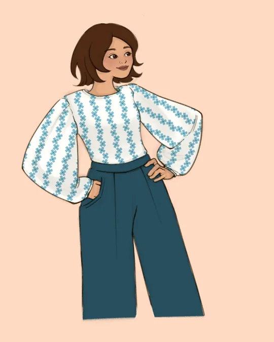 Ribbon Flowers Blouse