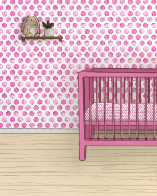 Pink Dots Nursery Room