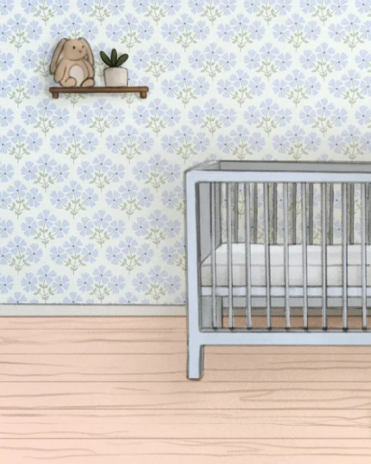 Soft Blue Blooms Nursery