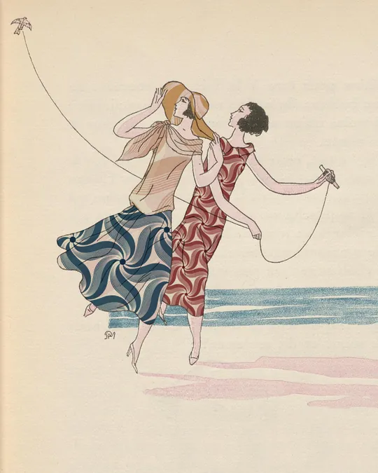 Twirling Stars in the Sea Breeze Fashion Illustration