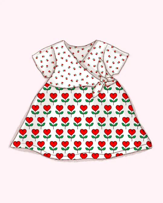 Gondola Dress with Heart Flowers