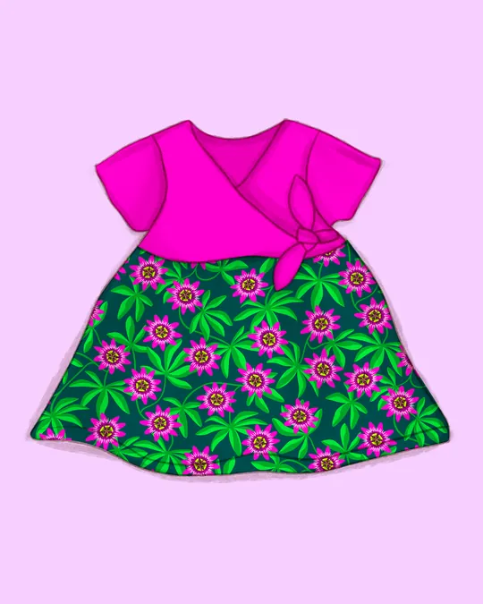 Passionfruit Flowers Girl Dress