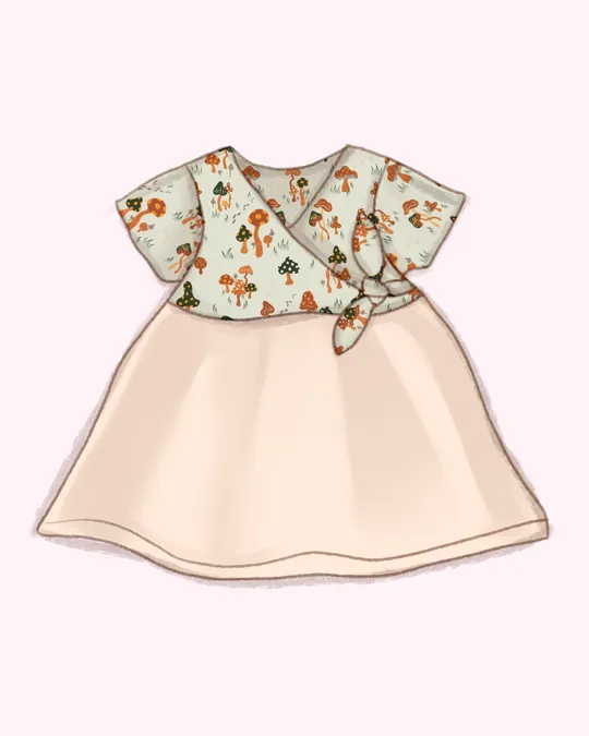 Mushroom Meadow Light Gold Gondola Dress